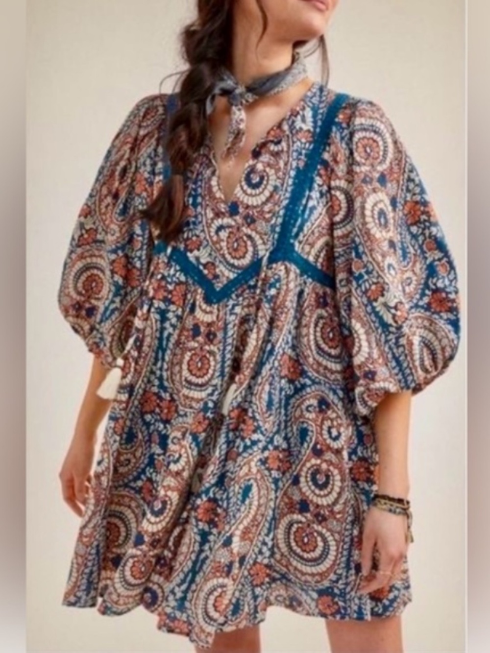 Anthropologie Agathe Boho Mini Dress Size S